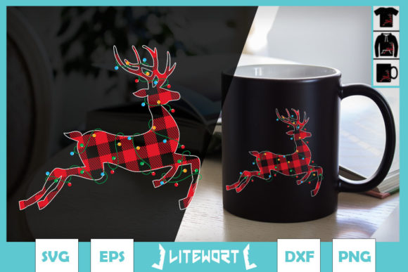 A Buffalo Plaid Deer Graphic for Crafts & Brand Design