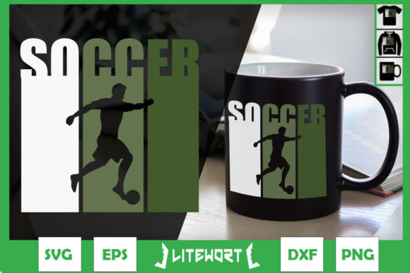A Retro Soccer Player Silhouette for Crafts & Graphics