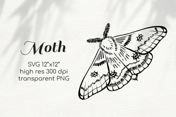 An Elegant Vector Moth for Sublimation Graphics and Illustrations