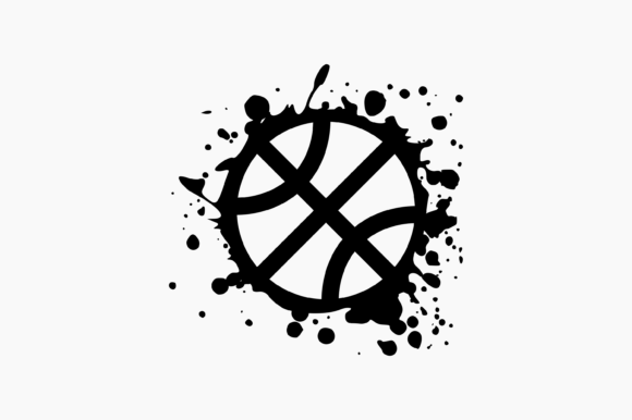 Basketball Ball Splat Ink: A Graphic Asset for Creative Crafts