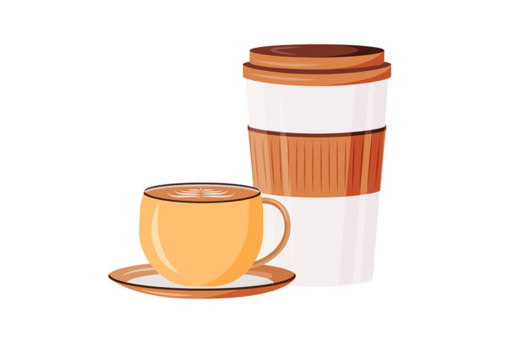 Caffeine Drinks Cartoon Vector Graphics for Brand Marketing