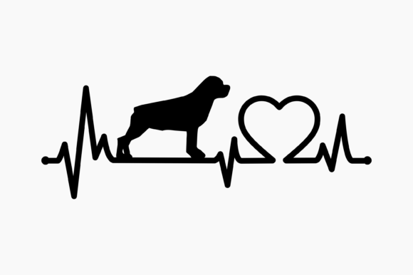 Dog Rottweiler Heartbeat: A Craft & Graphics Asset for Bold Branding