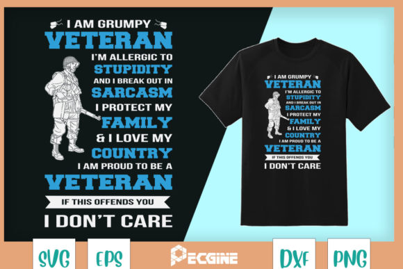 I'm a Grumpy Veteran: A Graphic Asset for T-Shirt Designs & Branding