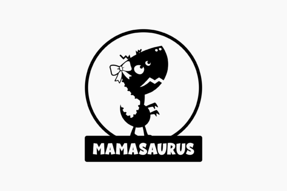 Mamasaurus Cute Black Silhouette: A Crafts & Graphics Asset Review