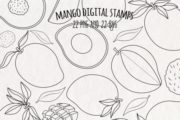 Mango Digital Stamps: A Graphic Design Asset for Creative Publishers